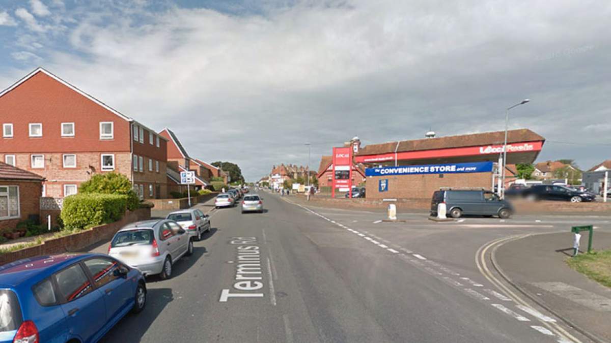 Travelling down Terminus Road from Bexhill Station, take the next right after Reginald Road