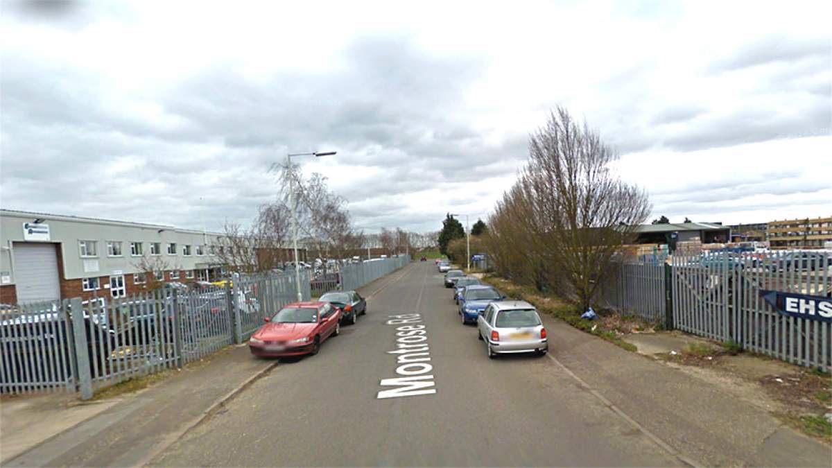 Travelling down Montrose Road, take the last turning on the right after Northumberland Crescent