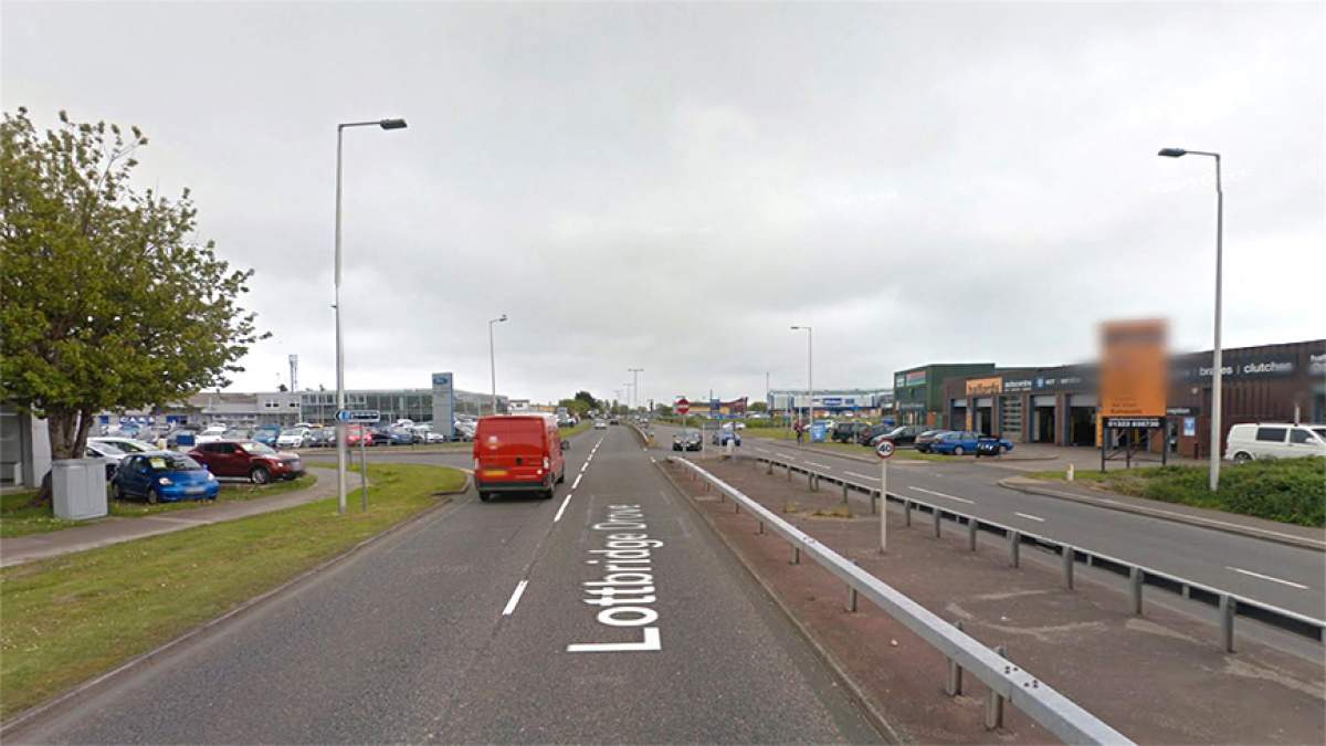 Travelling away from Hampden Park on the A2290 Lottbridge Drove, at the first roundabout turn left on to Birch Road.