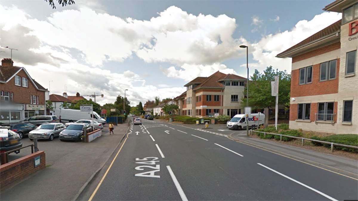 Coming off the M25 onto the A245 to the roundabout, take the first exit onto Kingston Road, then take the second right onto Bay Tree Avenue