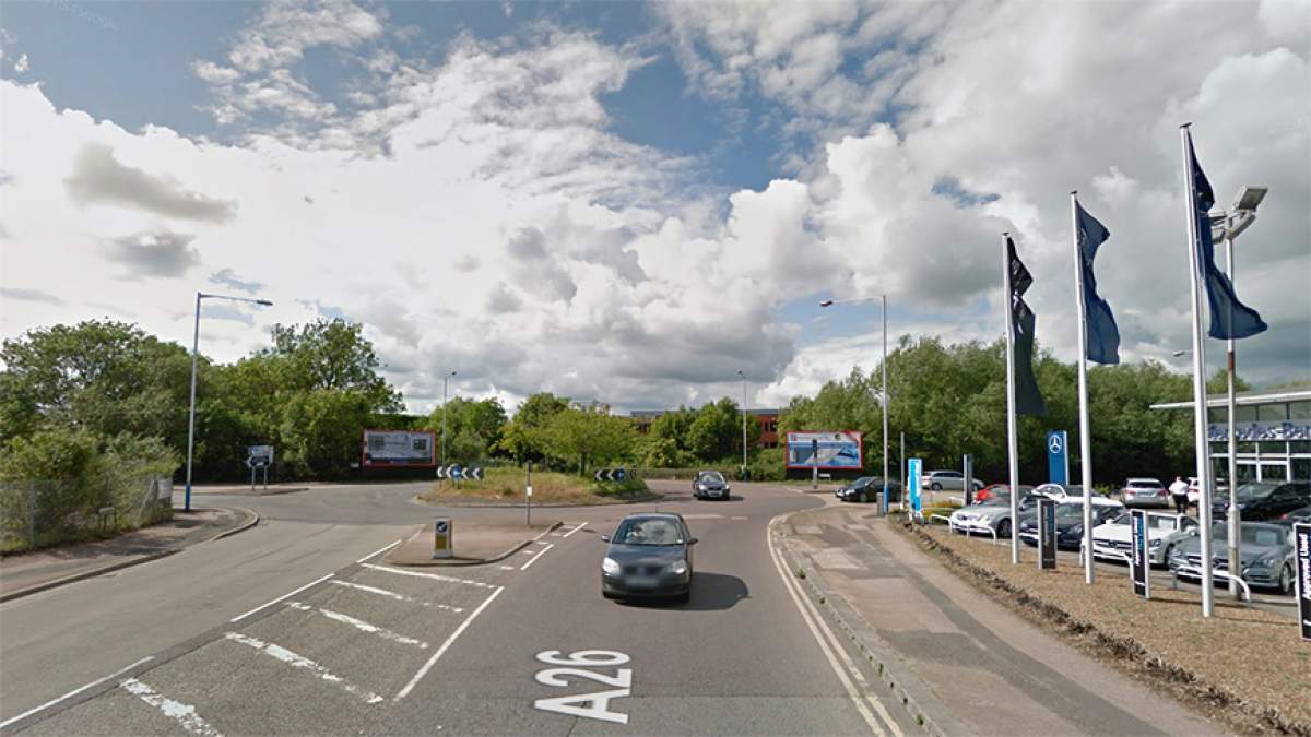From the A26 Woodgate Way, at the roundabout take the second exit on to the A26 Vale Road. Follow the road round to the left and take the right turn on to Sanderson Way.