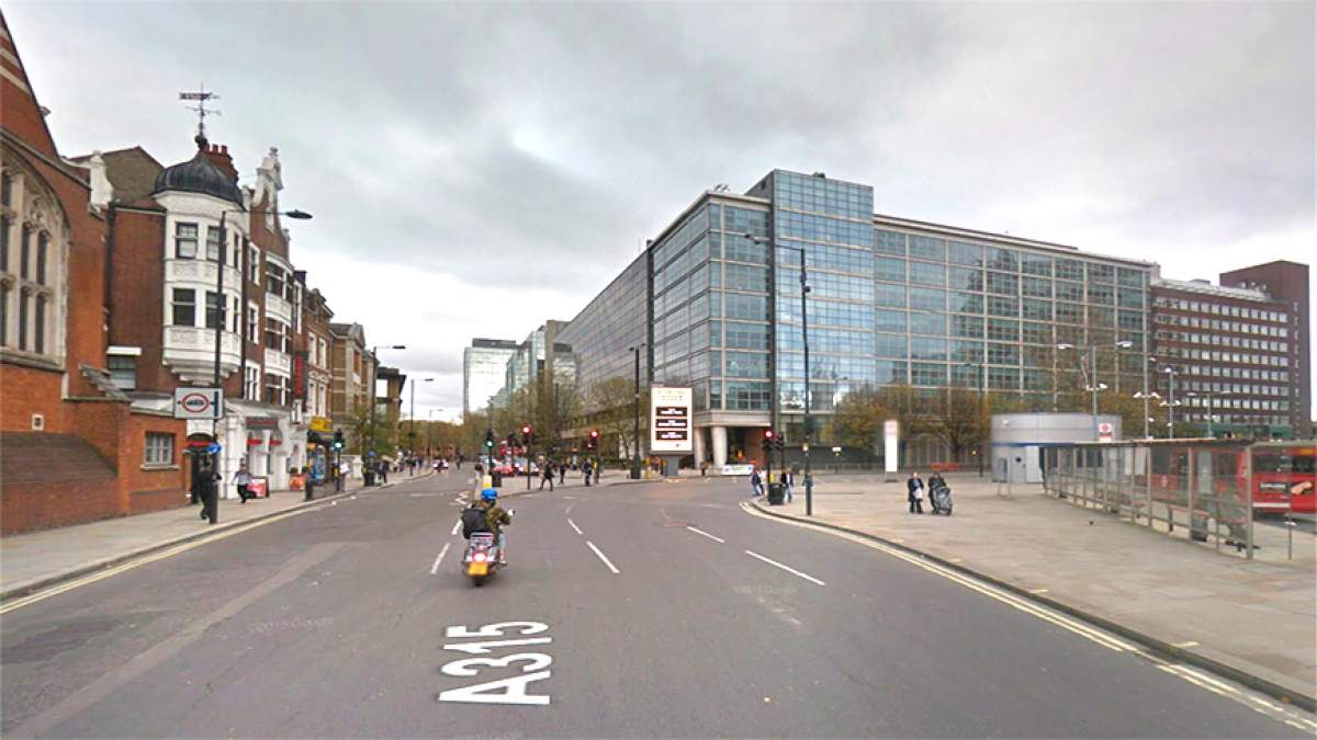 Keep in the left hand lane on to Hammersmith Road.