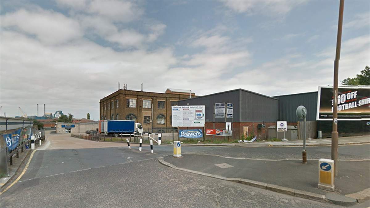 This is the entrance to Woolwich Dockyard Industrial Estate.