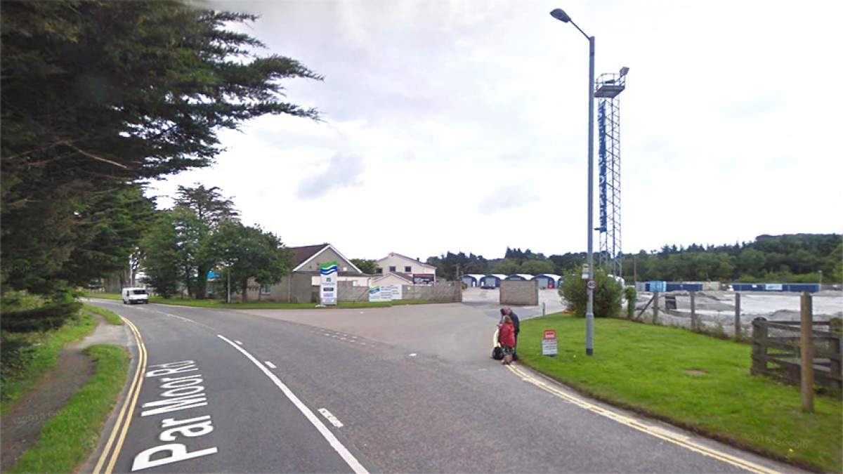 Follow Par Moor Road Southbound until reaching a turning on the right into the St. Austell Bay Business Park.