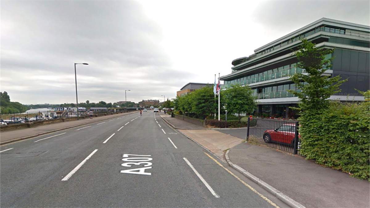 Follow the Portsmouth Road Eastbound and there will be a turning on the right going into the Kingston House Trading Estate.