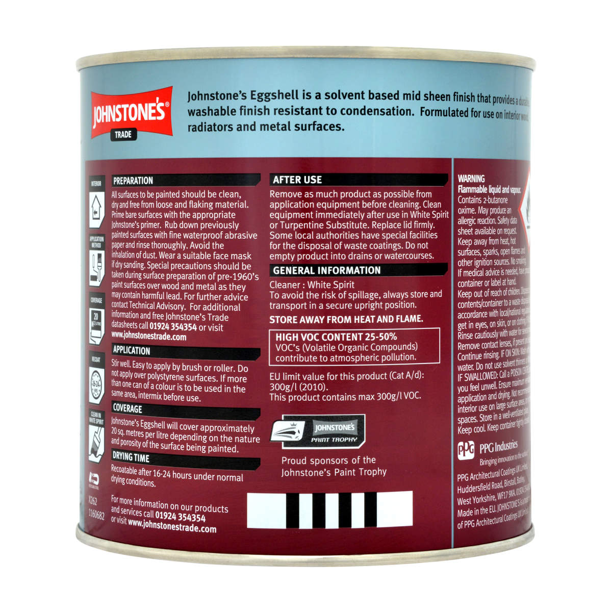 Johnstone's Trade Eggshell B/White 2.5L
