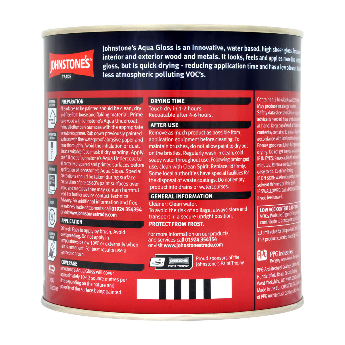 Johnstone's Trade Aqua Gloss B/White 1L