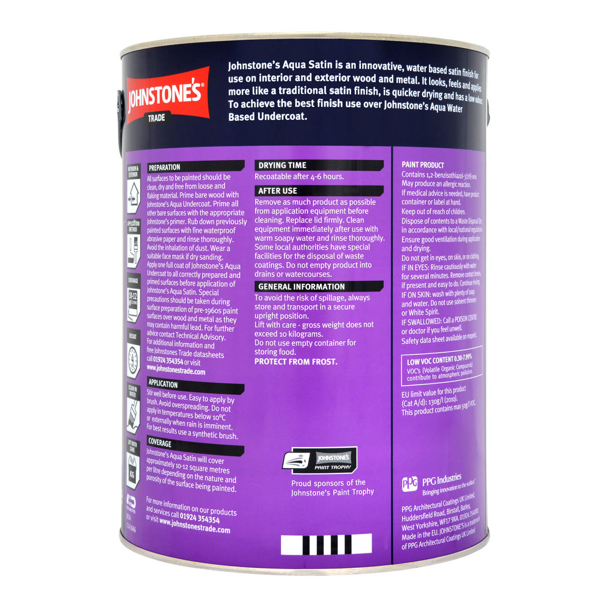 Johnstone's Trade Aqua Satin B/White 5L