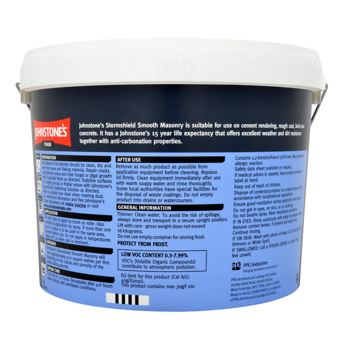 Johnstone's Trade Stormshield Smooth Masonry Magnolia 10L