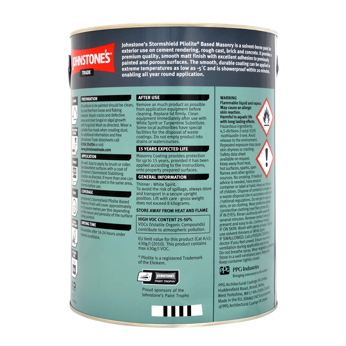 Johnstone's Trade Stormshield Pliolite Masonry B/White 5L