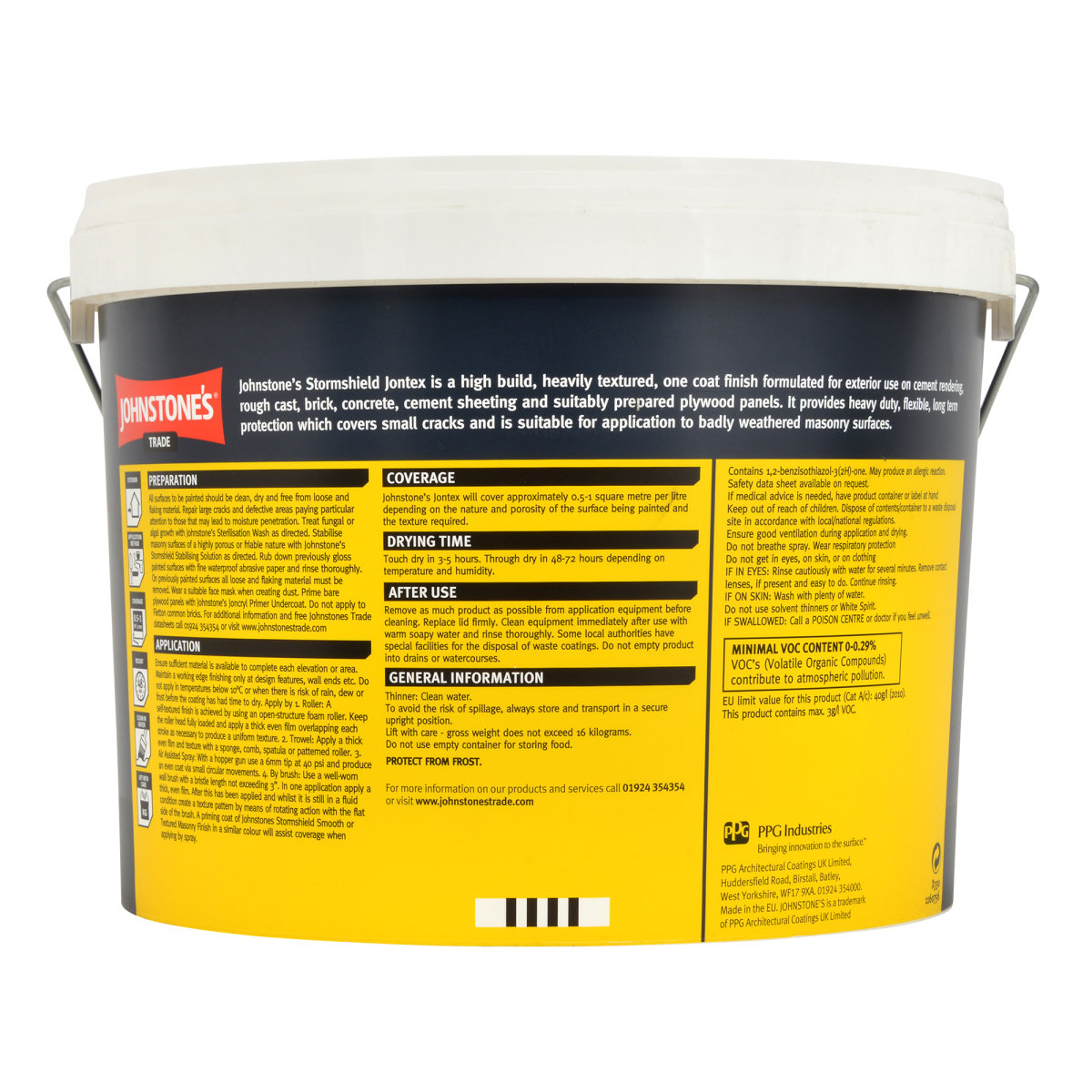 Johnstone's Trade Jontex High Build Masonry Brilliant White 10L
