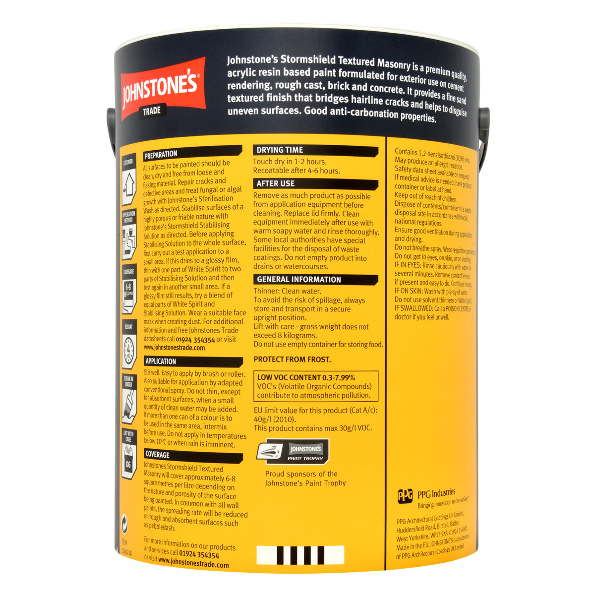 Johnstone's Trade Stormshield Textured Masonry B/White 5L