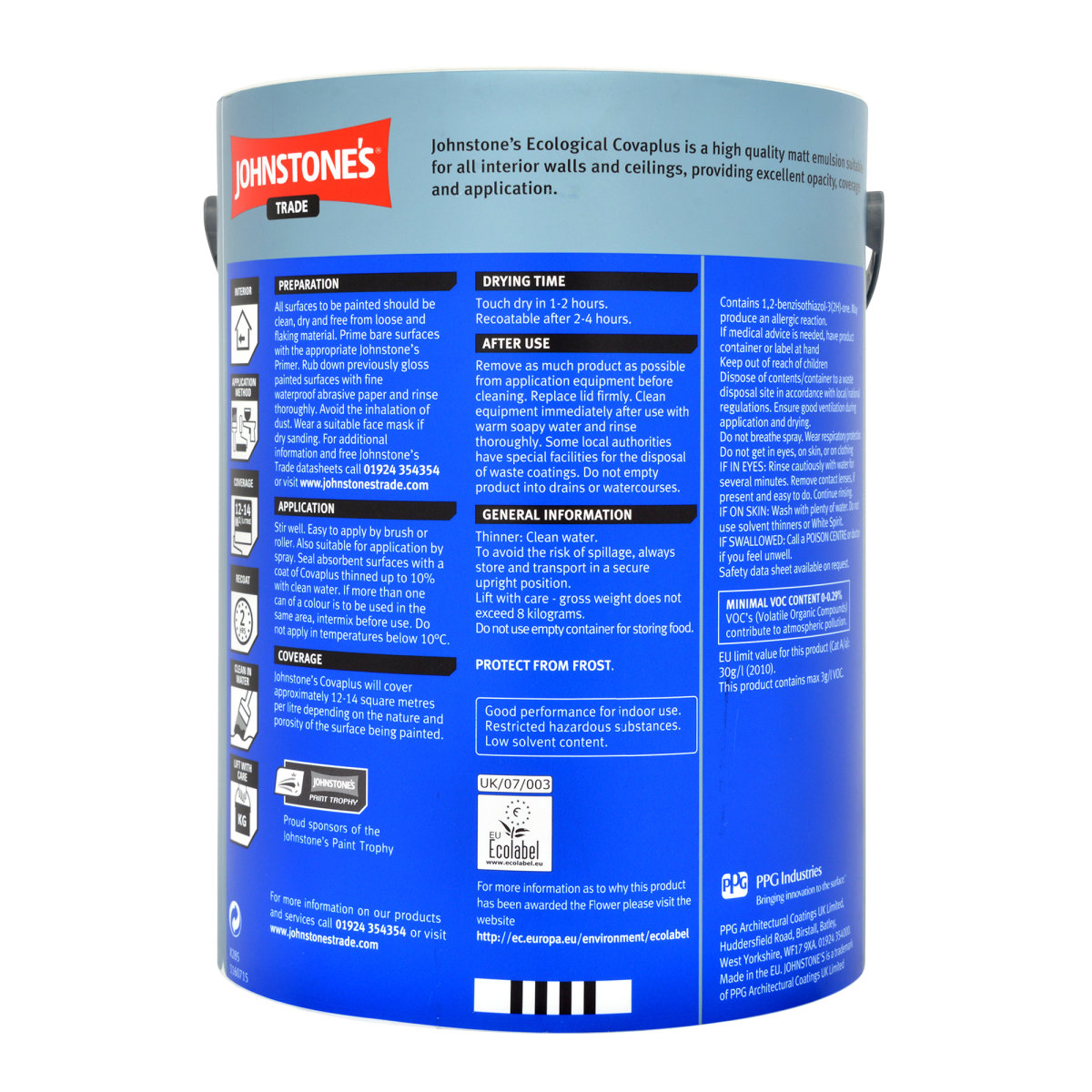 Johnstone's Trade Covaplus Vinyl Matt Black 5L