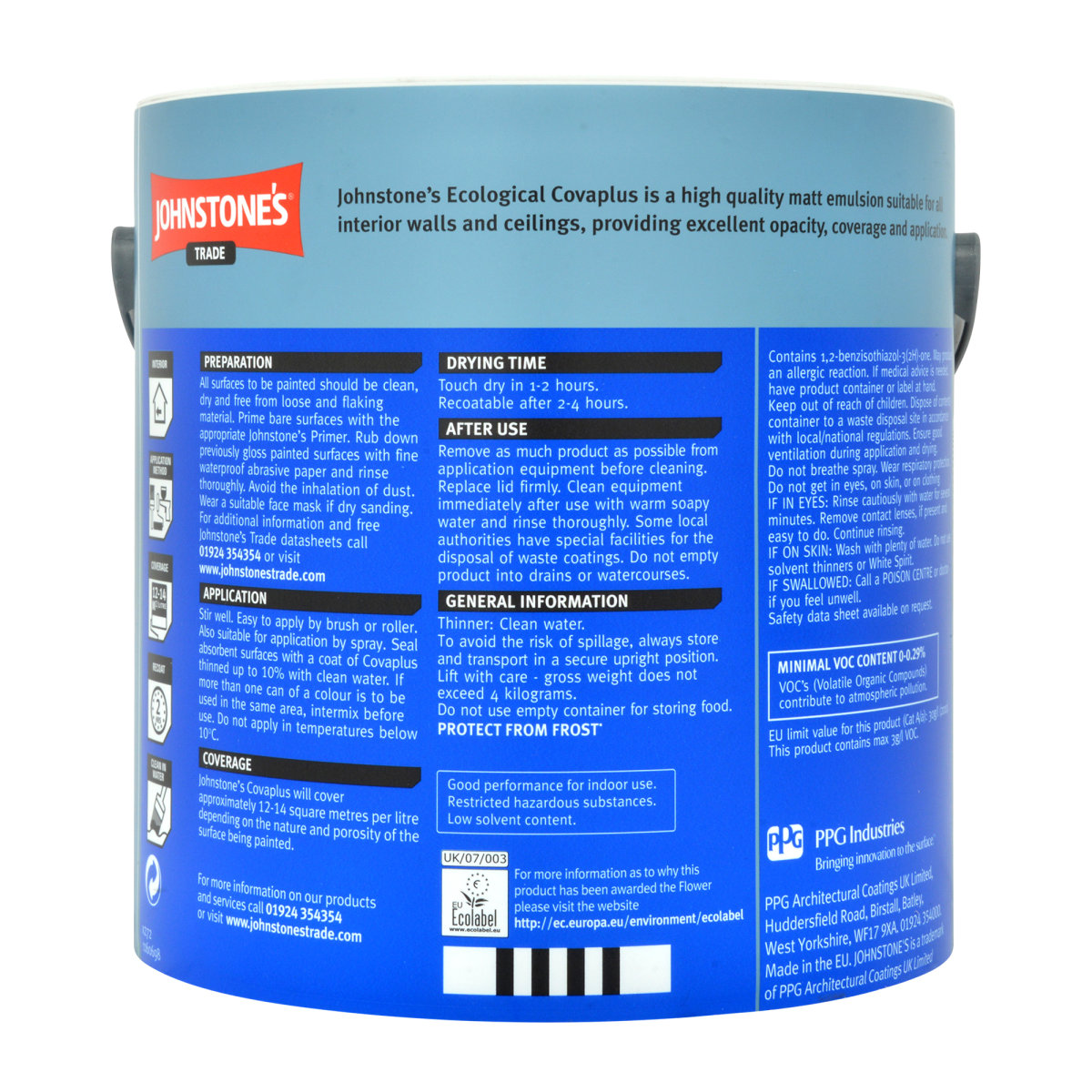 Johnstone's Trade Covaplus Vinyl Matt Black 2.5L