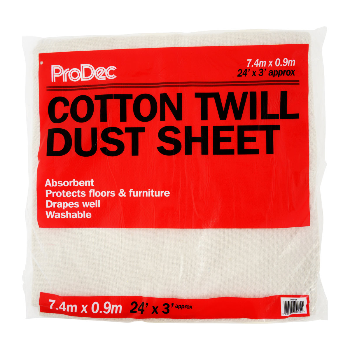ProDec Cotton Twill Dust Sheet 24' x 3'