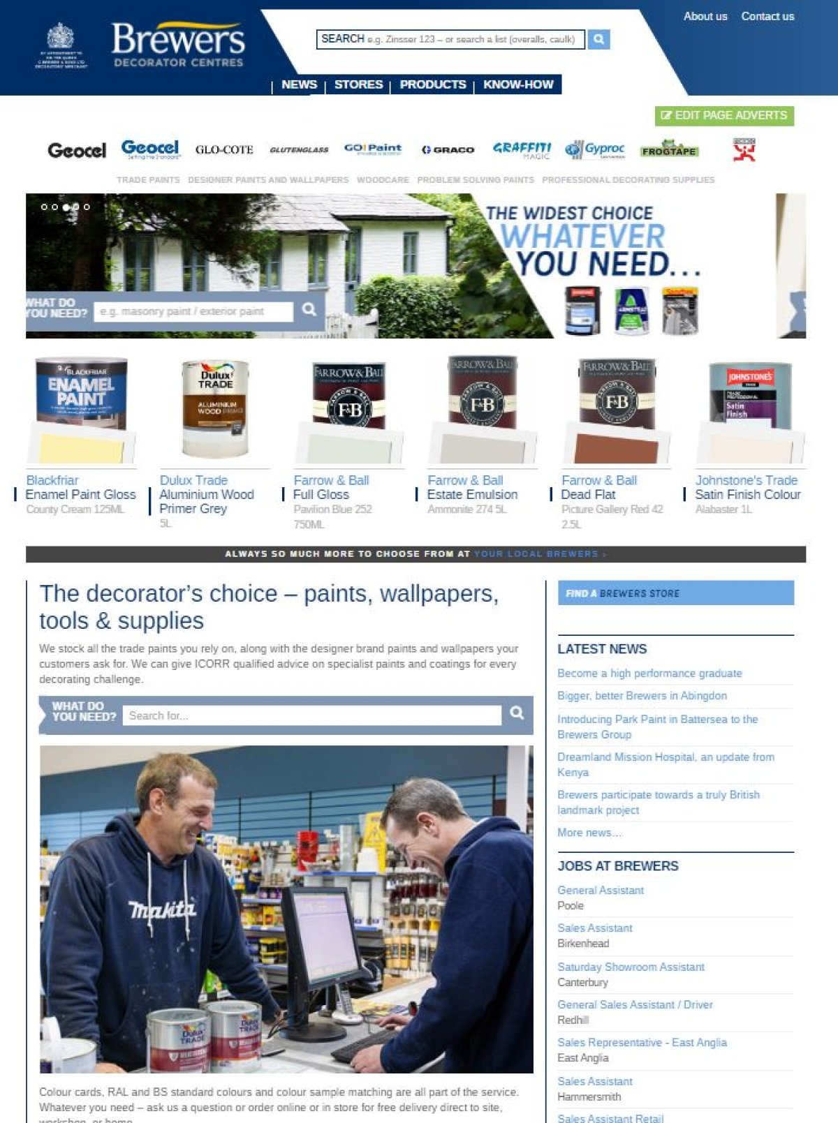 The revamped Brewers website is the ideal hub for decorators.