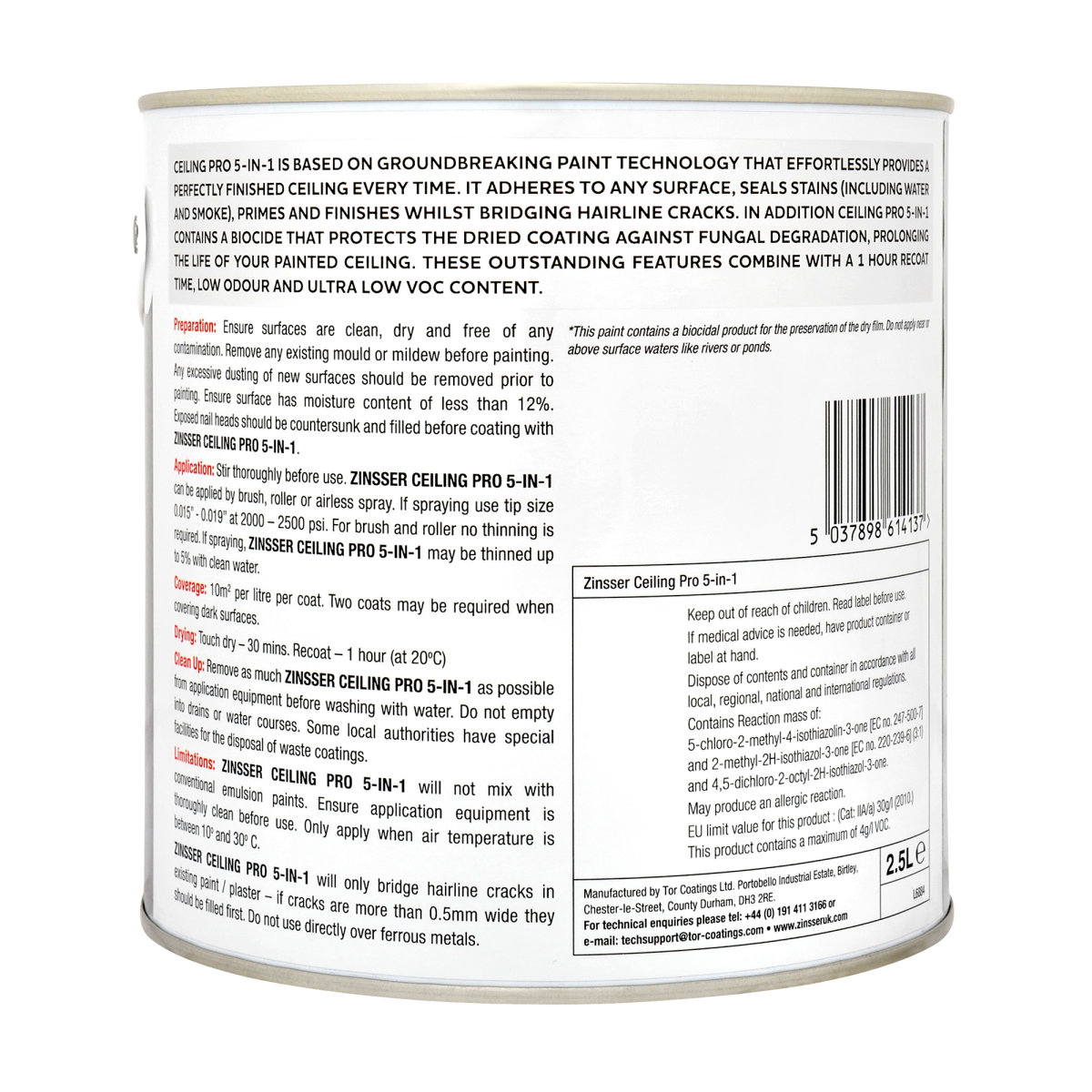Zinsser Ceiling Pro 5 in 1 Matt White 2.5L