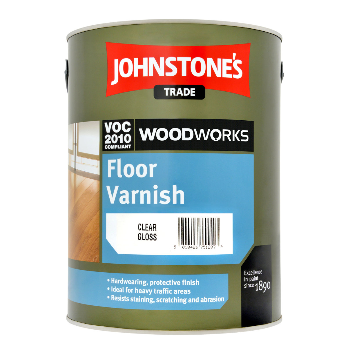Johnstone's Trade Floor Varnish Gloss Clear 5L