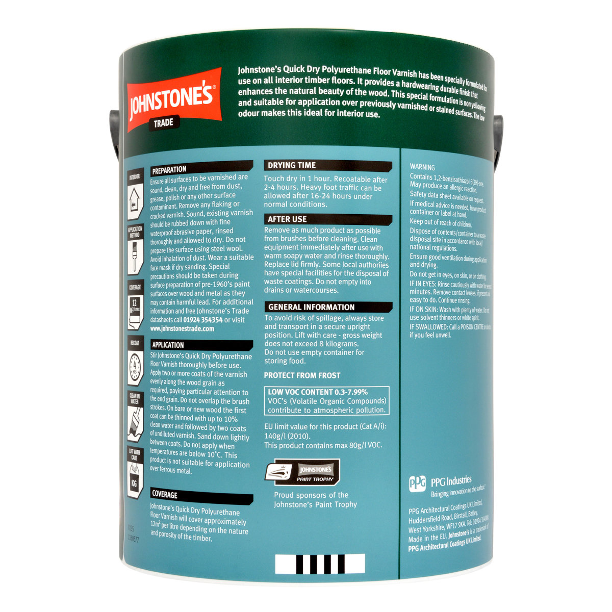 Quick Dry Polyurethane Floor Varnish Gloss Clear 5L