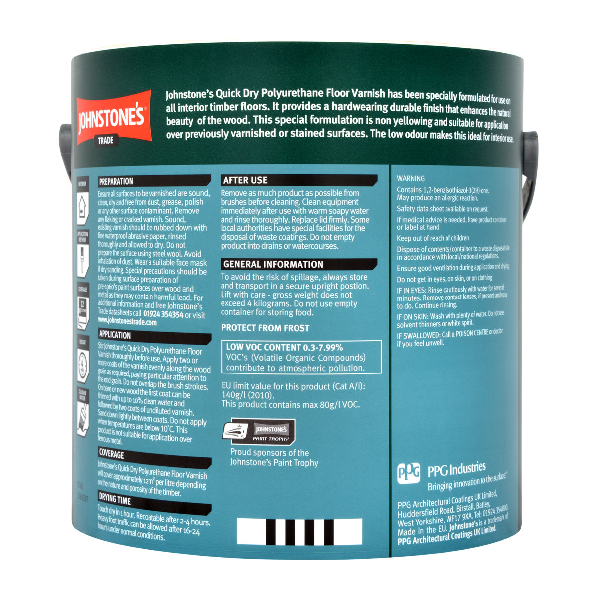 Quick Dry Polyurethane Floor Varnish Satin Clear 2.5L