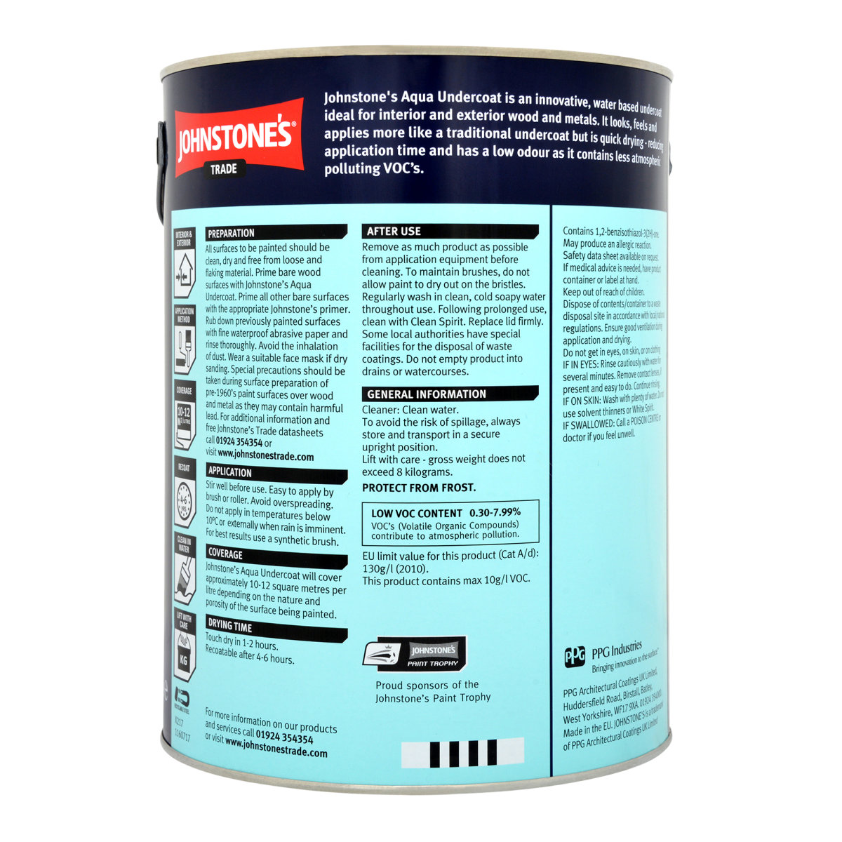 Johnstone's Trade Aqua Undercoat Brilliant White 5L