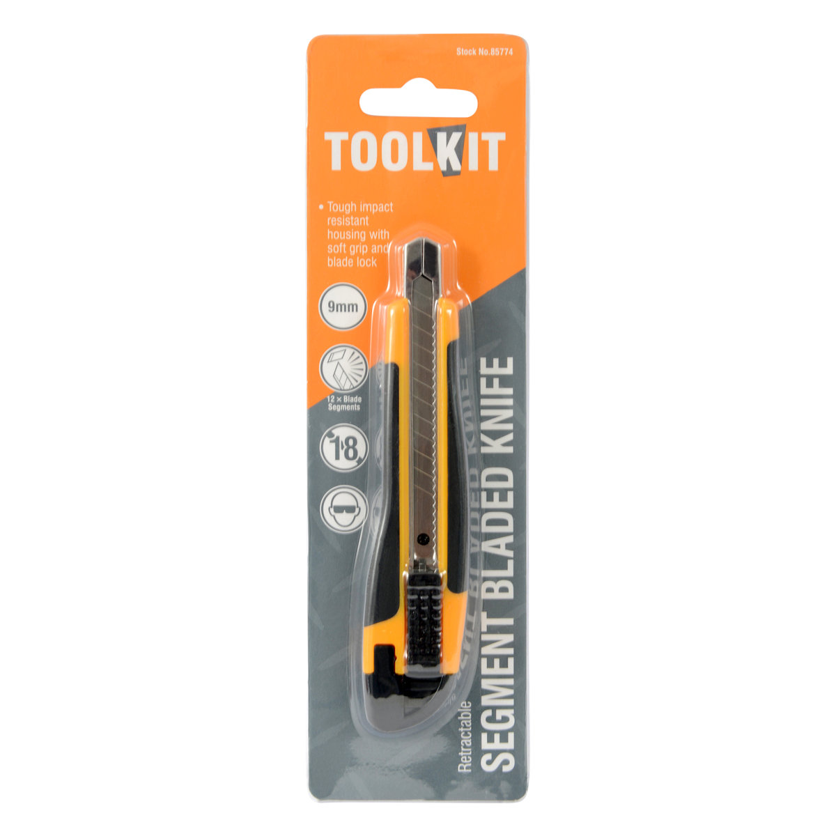 Soft Grip Retractable Segment Bladed Knife 9mm