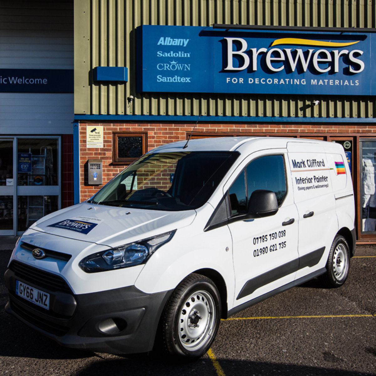The Ford Transit Connect van features Mark Clifford's livery.