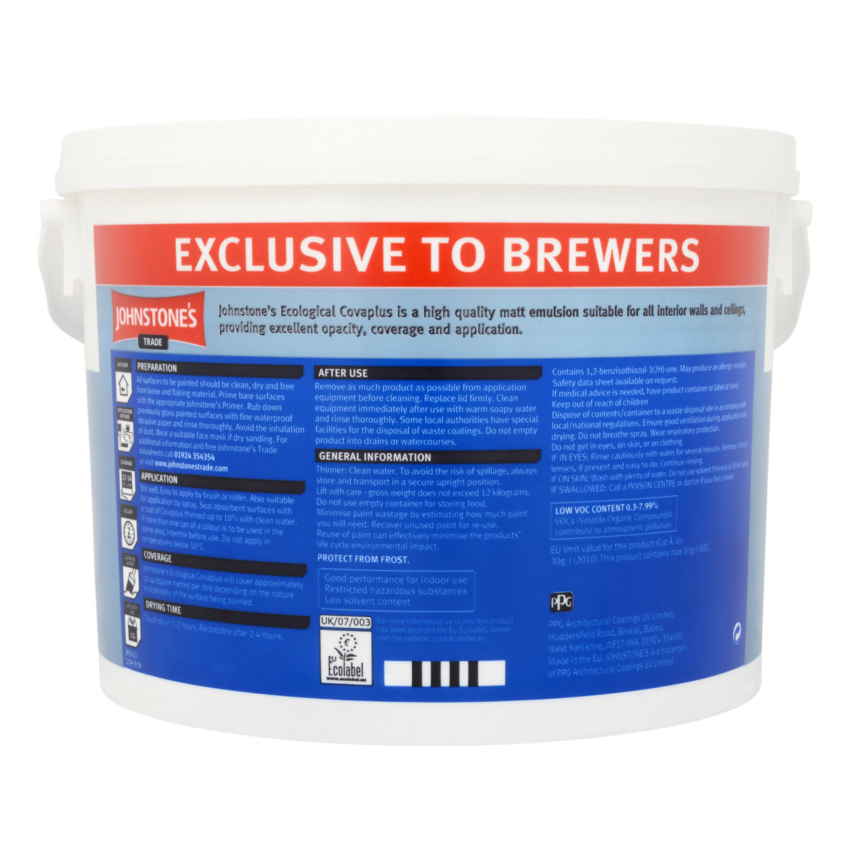 Johnstone's Trade Covaplus Vinyl Matt Brilliant White 7.5L