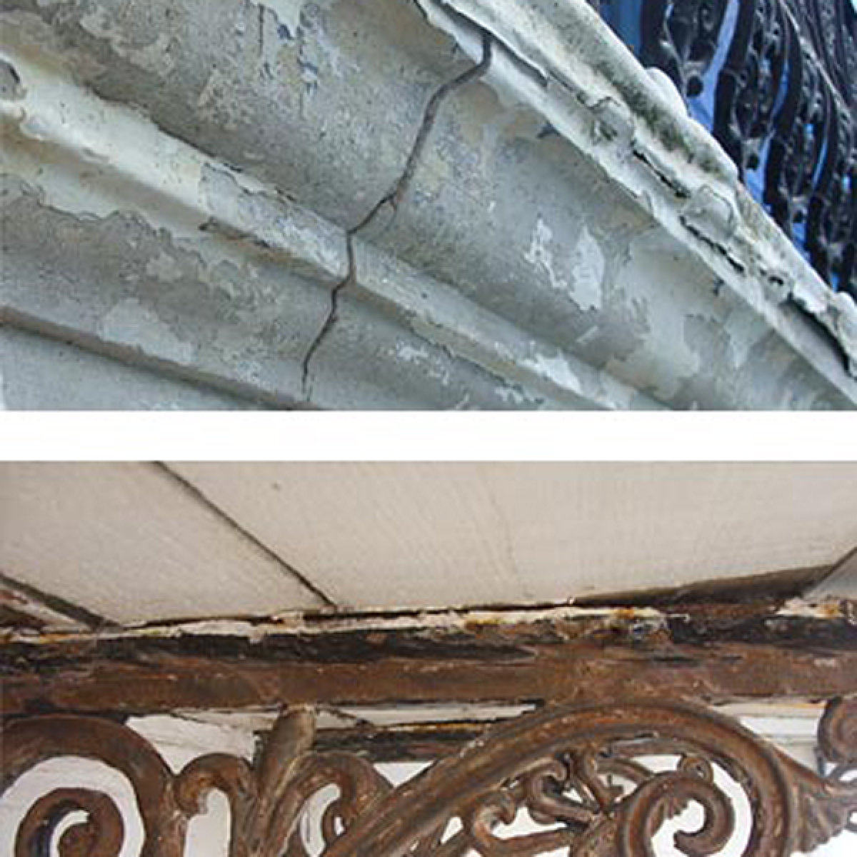 The elements had left the facade of the Royal Beach Hotel with many decorative issues.