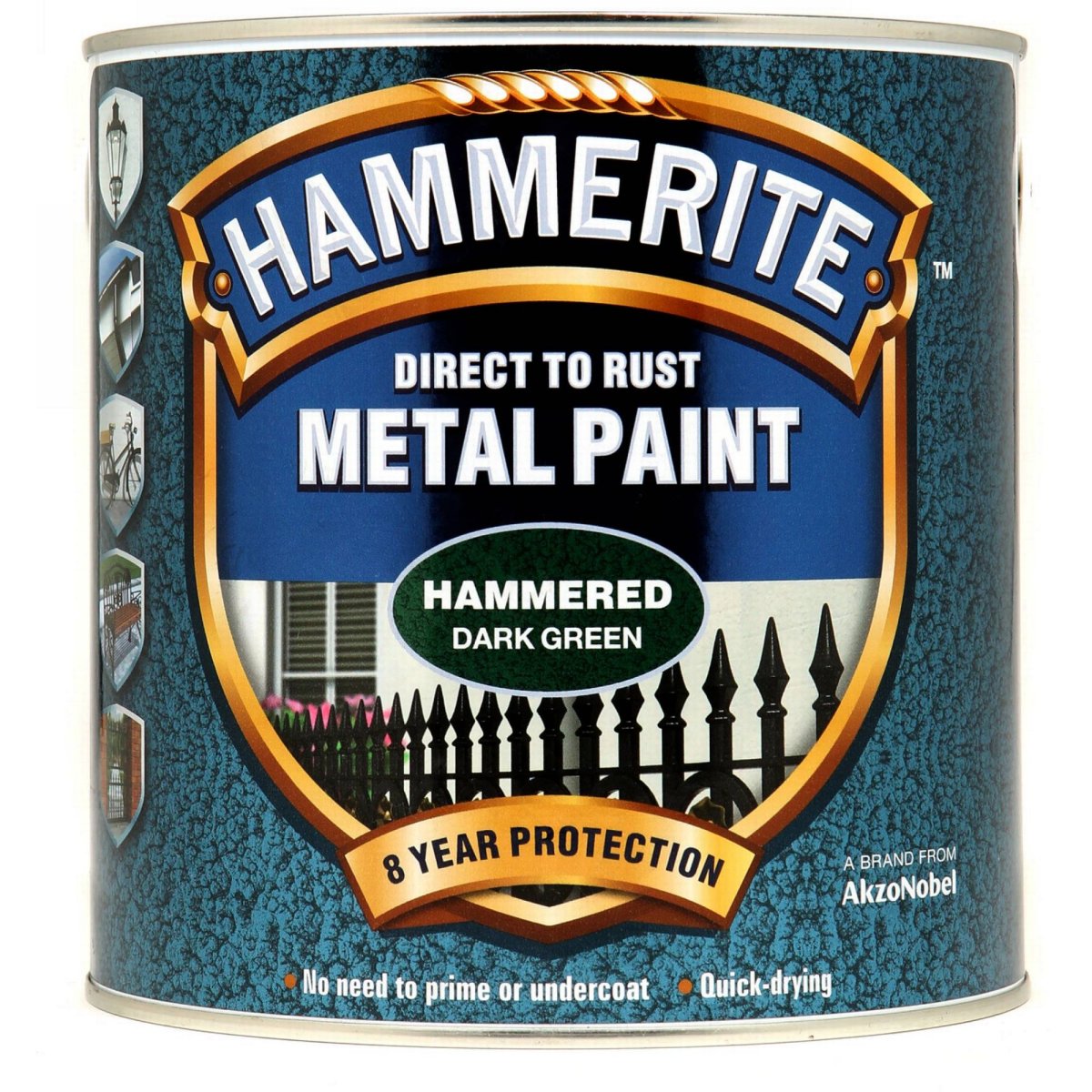 Direct to Rust Metal Paint Hammered Dark Green 2.5L 