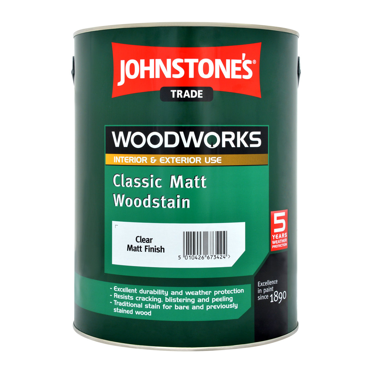 Johnstone's Trade Classic Matt Woodstain Matt Clear