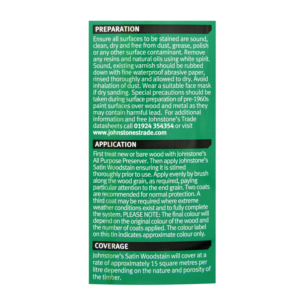 Johnstone's Trade Satin Woodstain Clear 