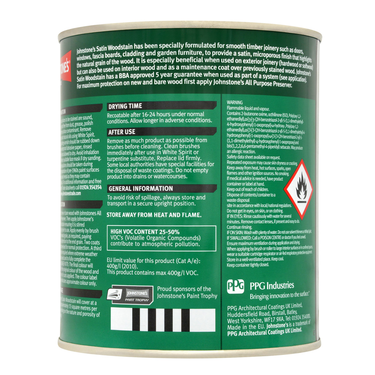 Johnstone's Trade Satin Woodstain Clear 750ml