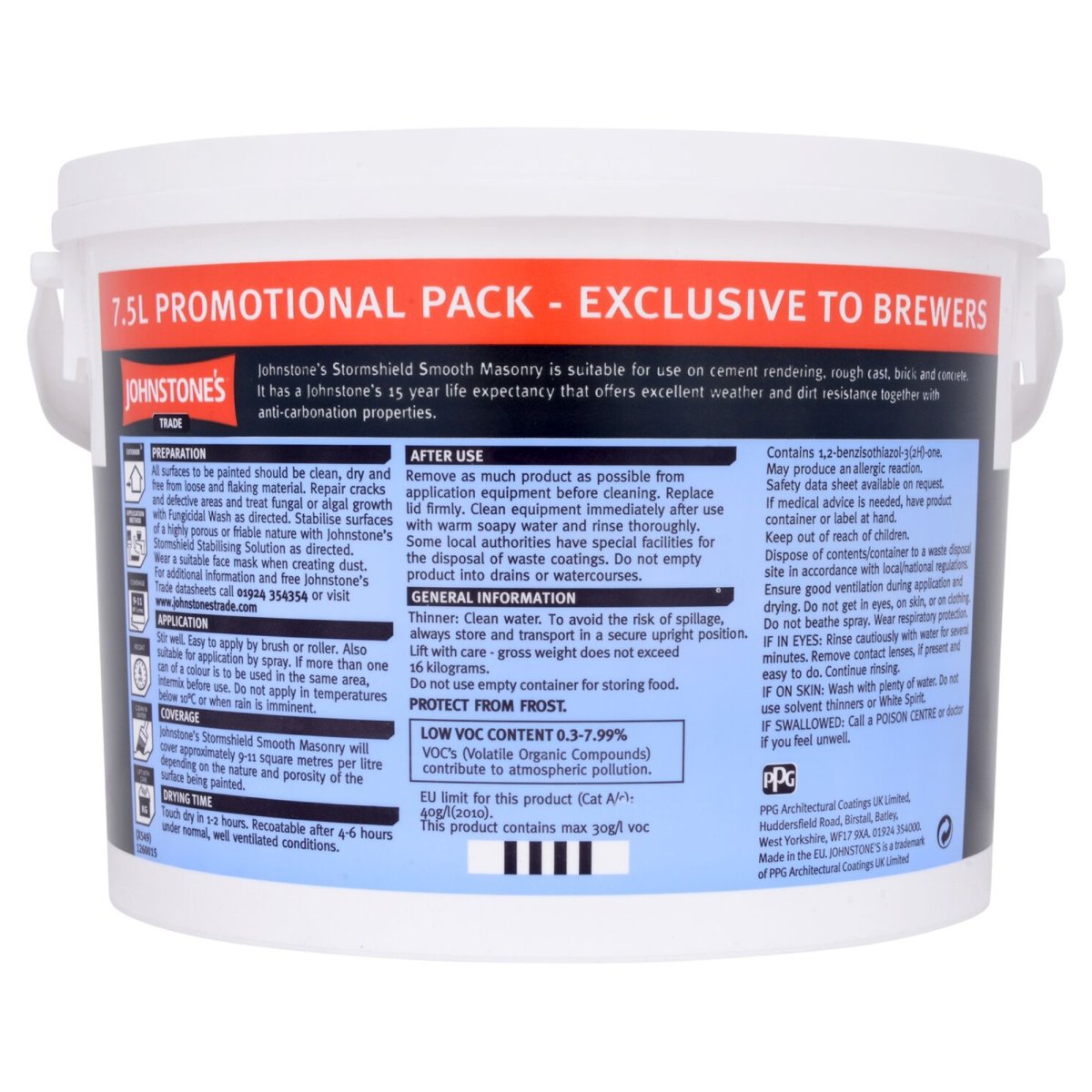 Johnstone's Trade Stormshield Smooth Masonry Brilliant White 7.5L