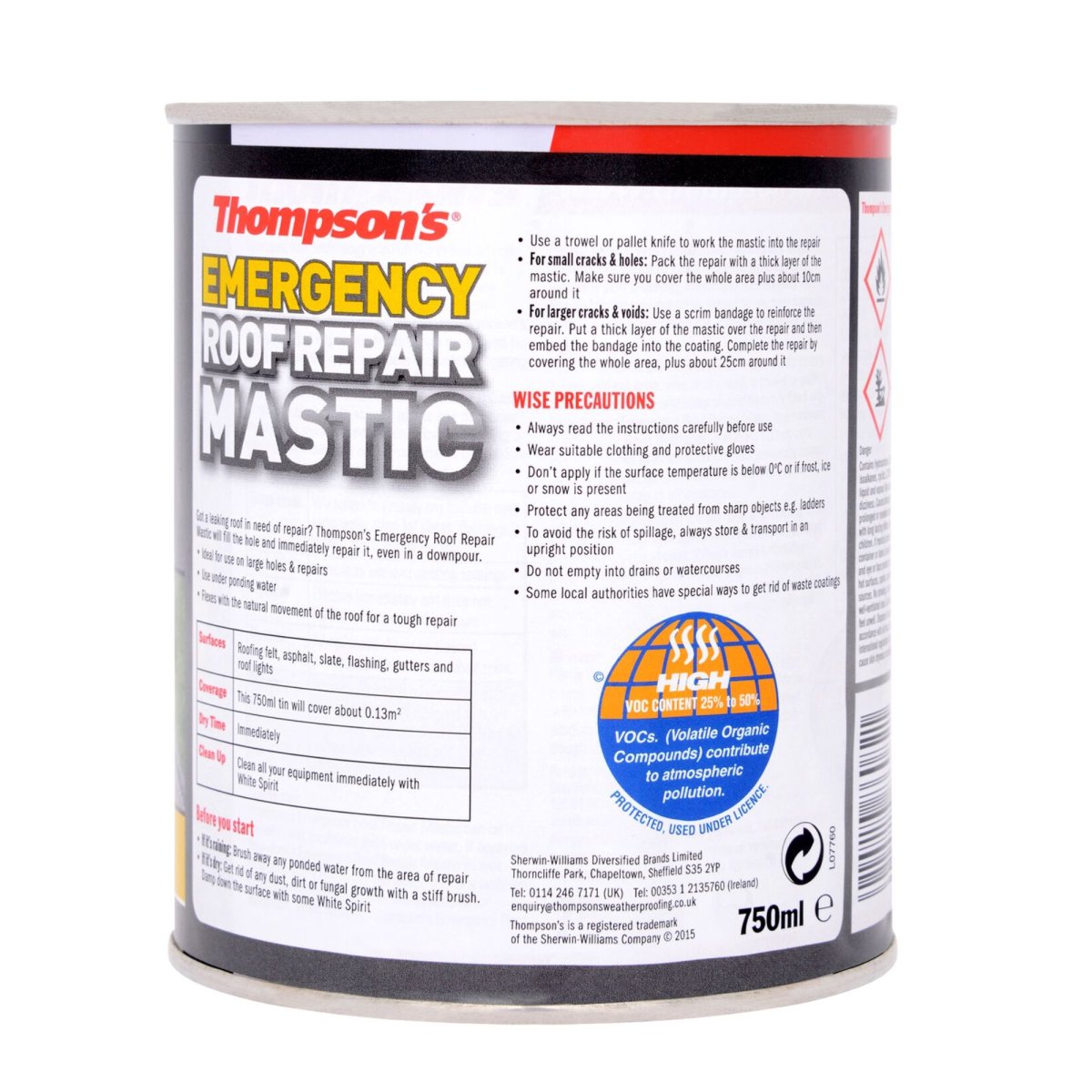 Thompsons Emergency Roof Repair Mastic 750ML