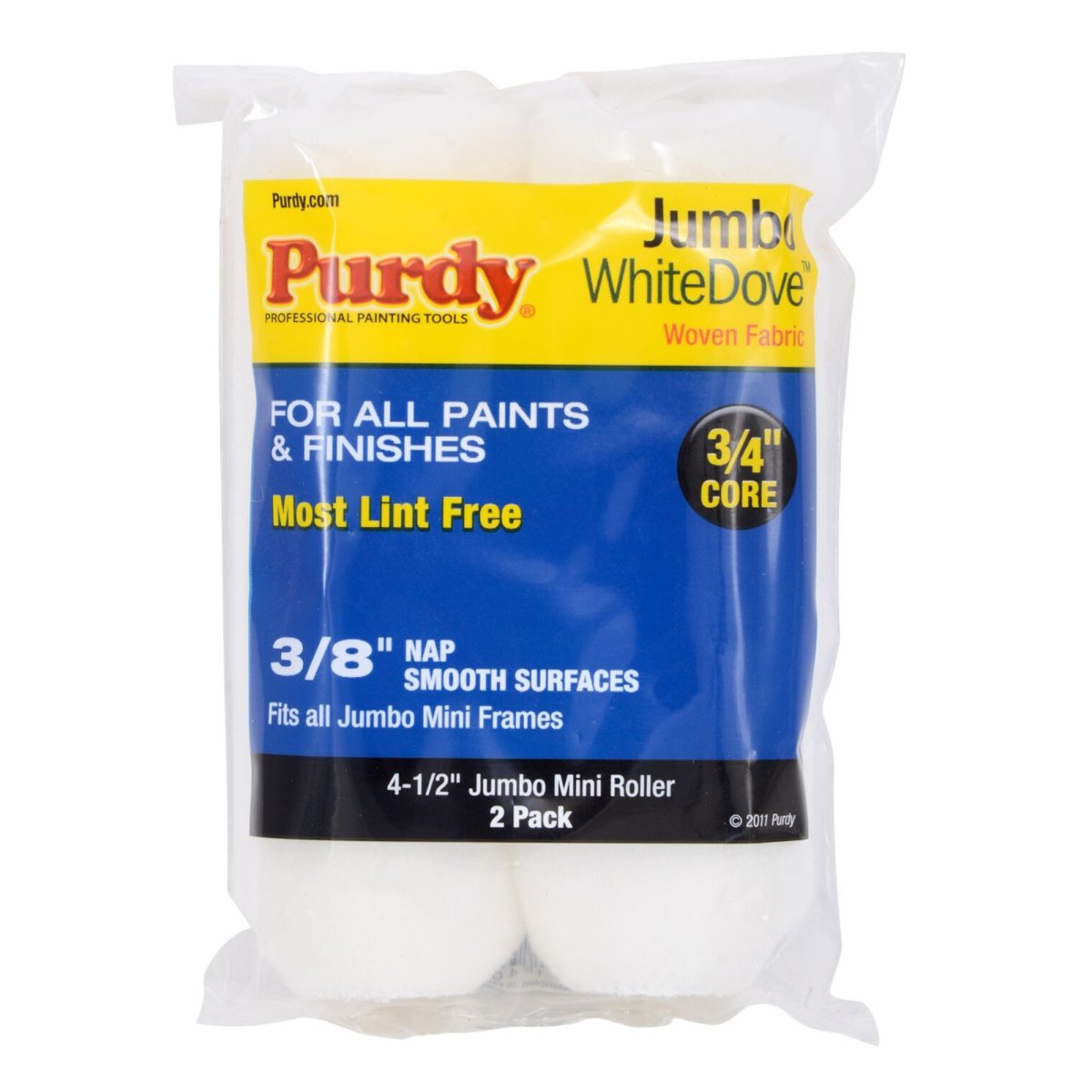 Purdy White Dove Jumbo Mini Sleeve Pack of 2 4"