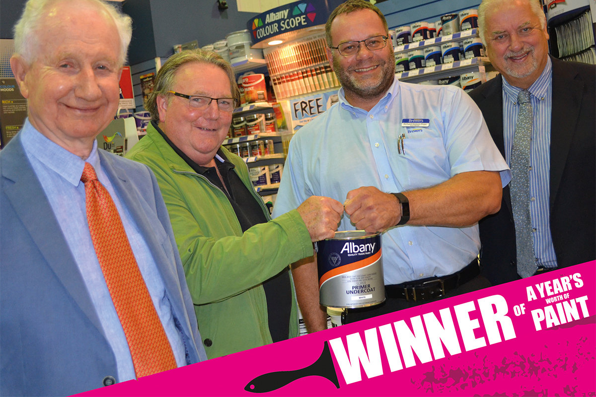 Alan Clack, winner of a year's supply of paint