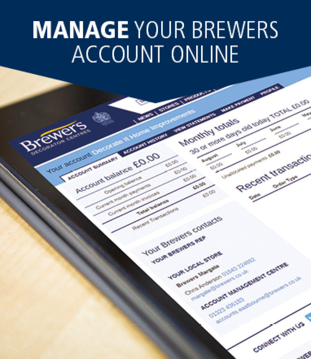 Manage your Brewers account online