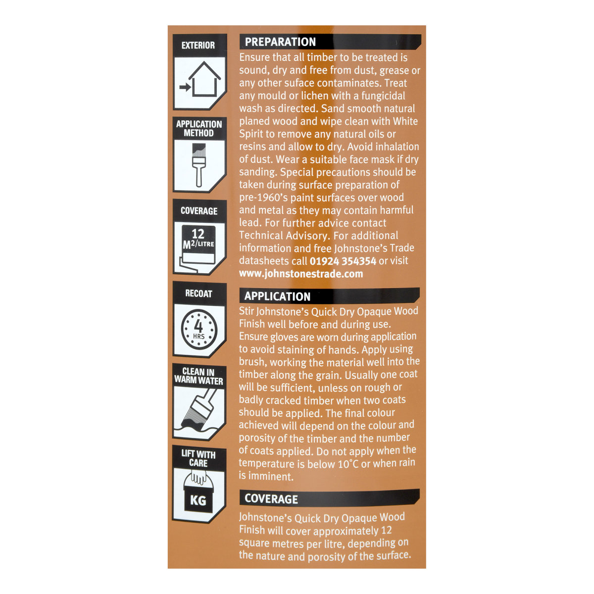 Johnstone's Quick Dry Opaque Wood Finish Satin Ebony 5L