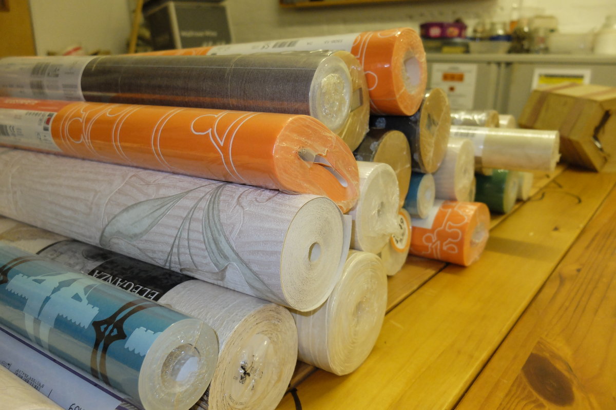 Wallpaper donated to HFS by Brewers Decorator Centres for The Decorating Skills workshop