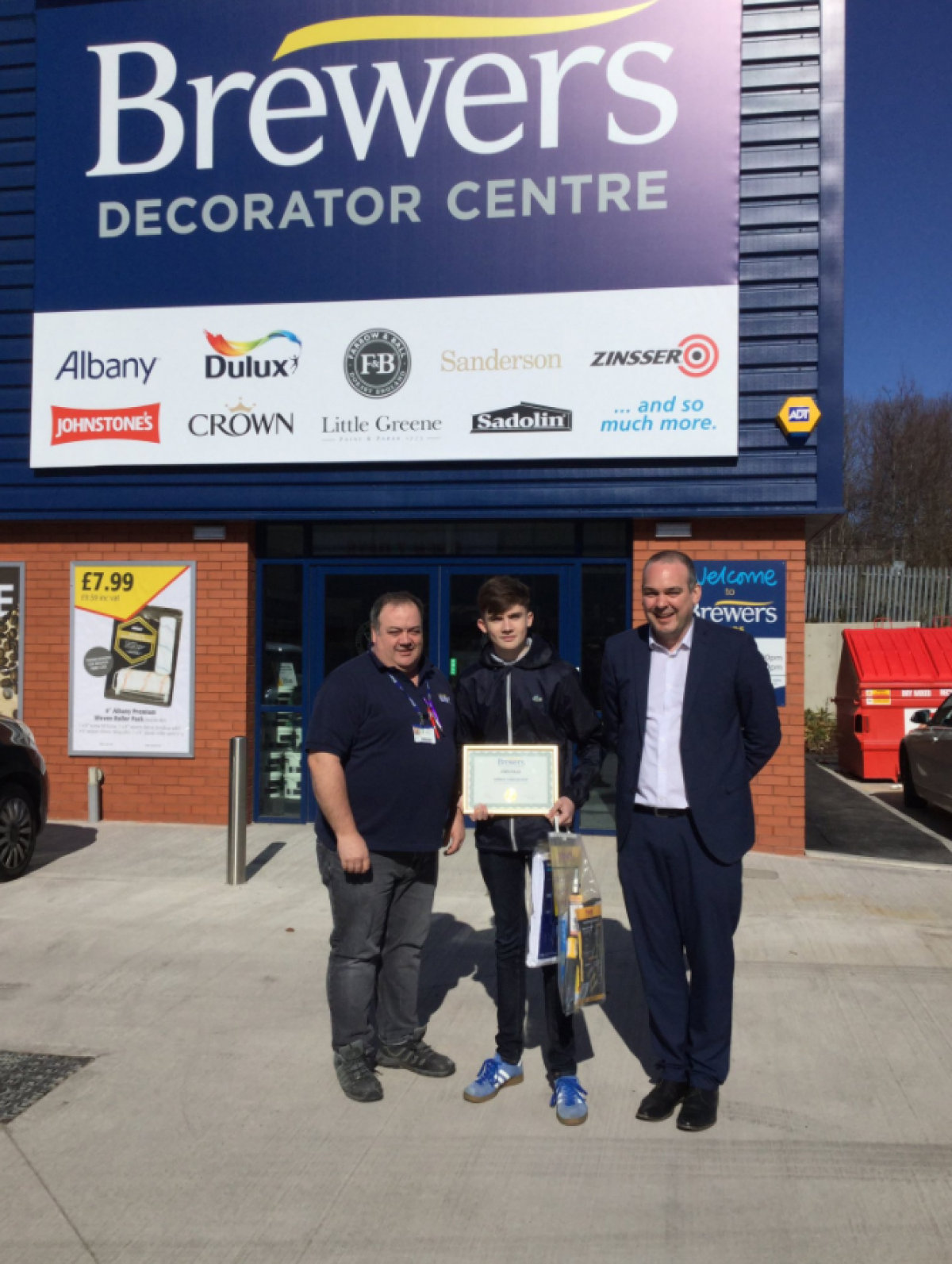 Owen Abbishaw collecting his Brewers Decorator of the Term award at Brewers Leeds