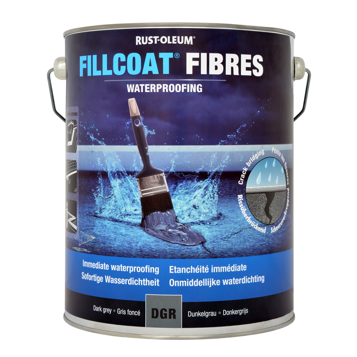 Rust-Oleum Fillcoat With Fibres Dark Grey 5L