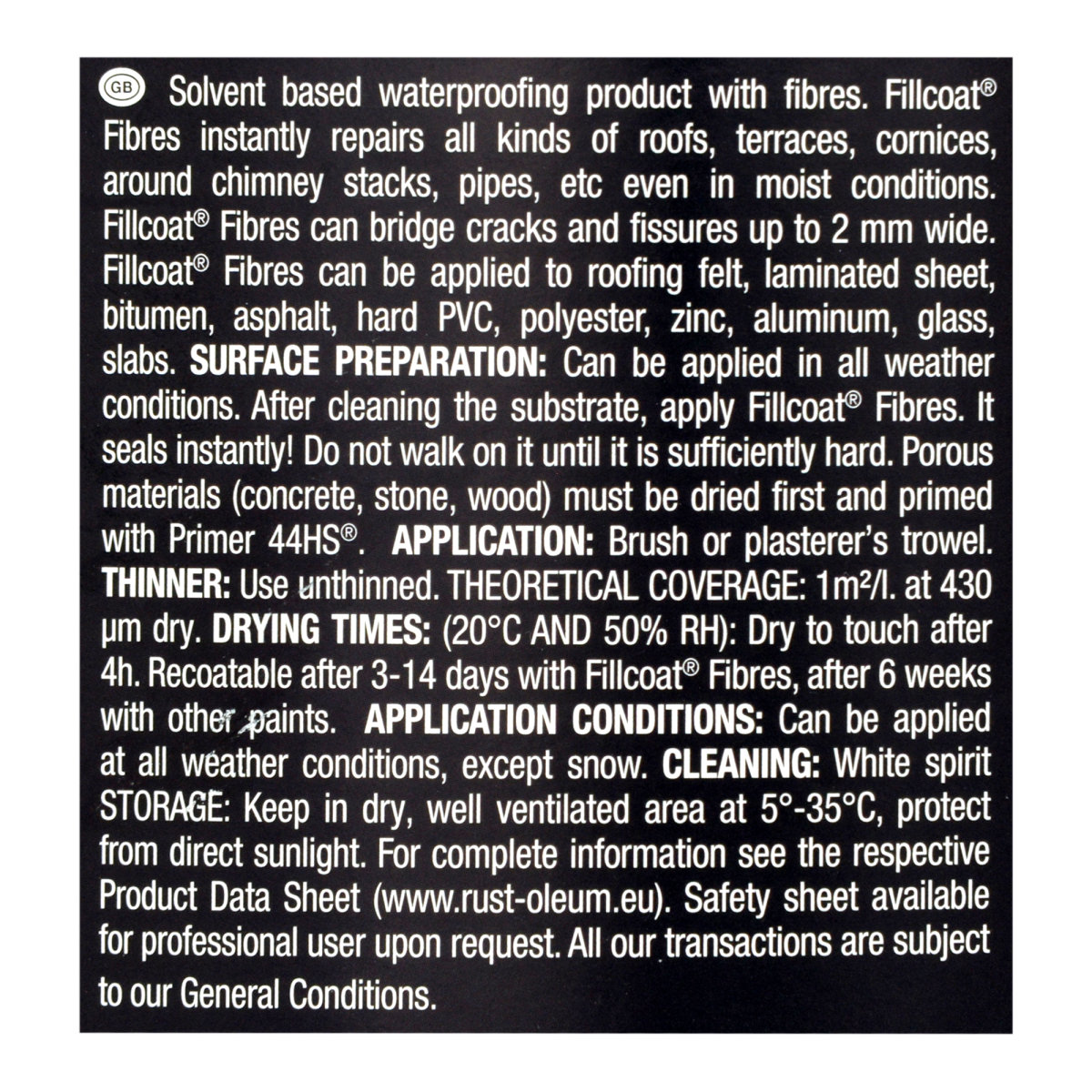 Rust-Oleum Fillcoat With Fibres Dark Grey 5L