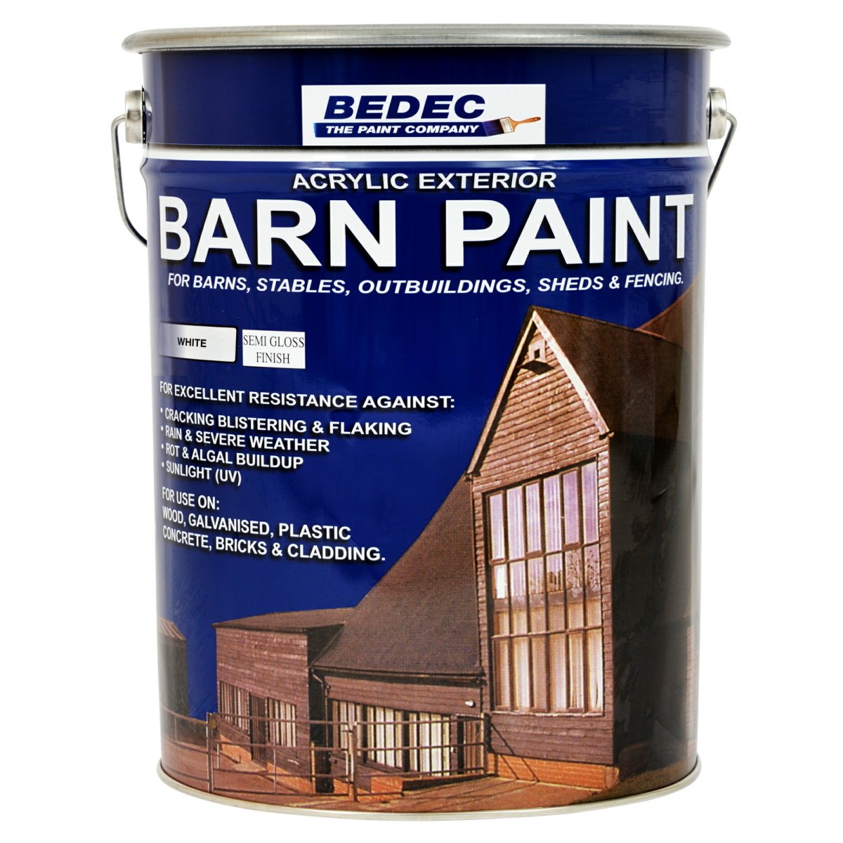 Bedec Barn Paint Semi Gloss White 20L