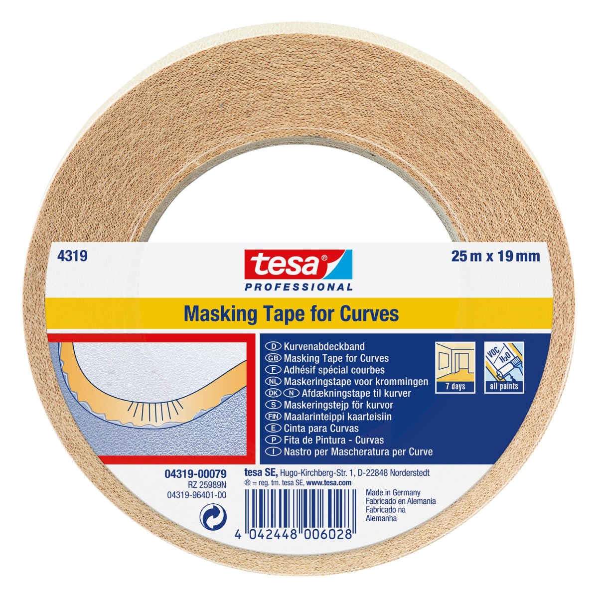 Tesa Masking Tape For Curves 19mm x 25m