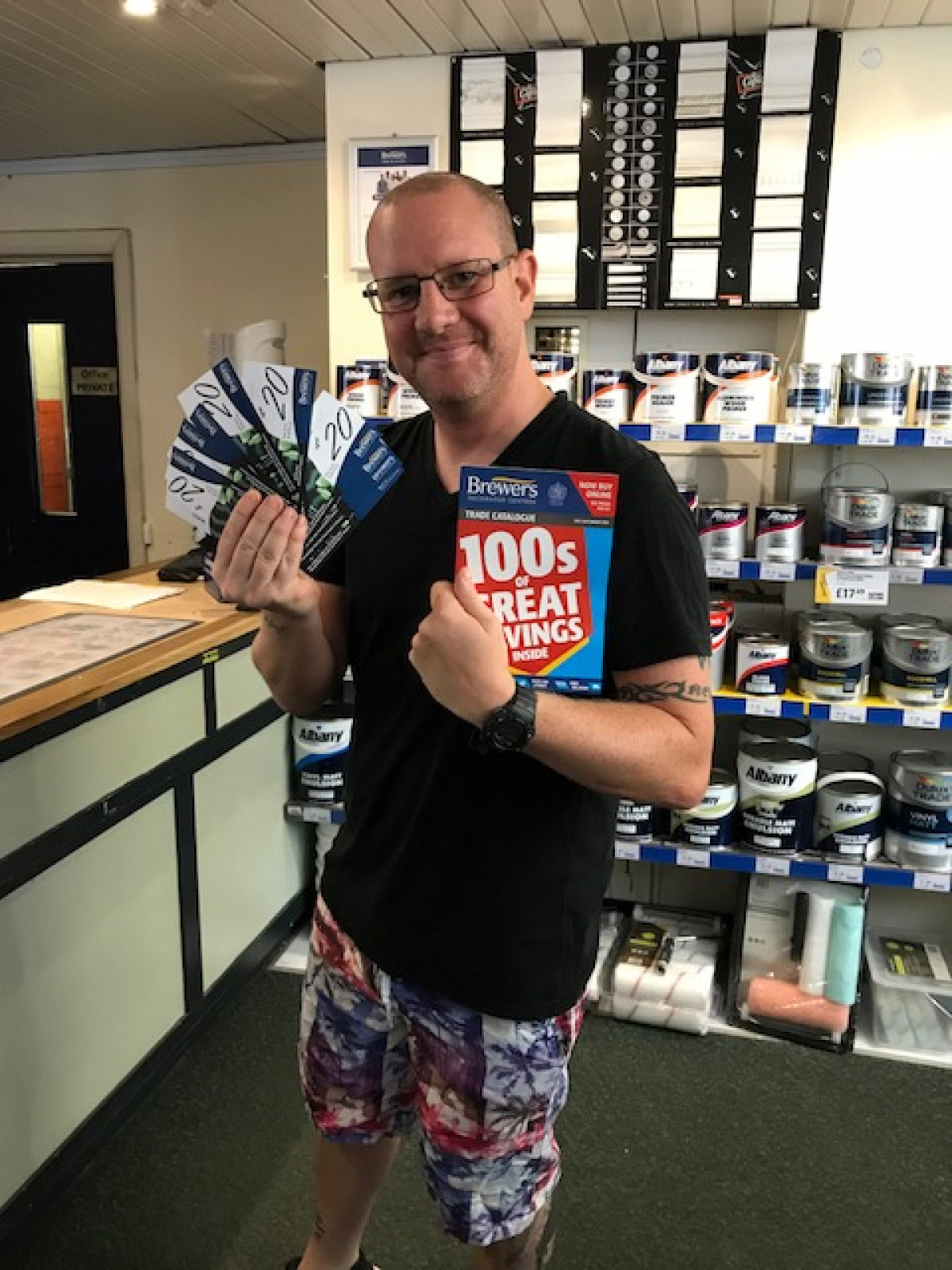Chris was a lucky #BestDressedFan winner, winning £250 worth of Brewers Decorator Centre vouchers