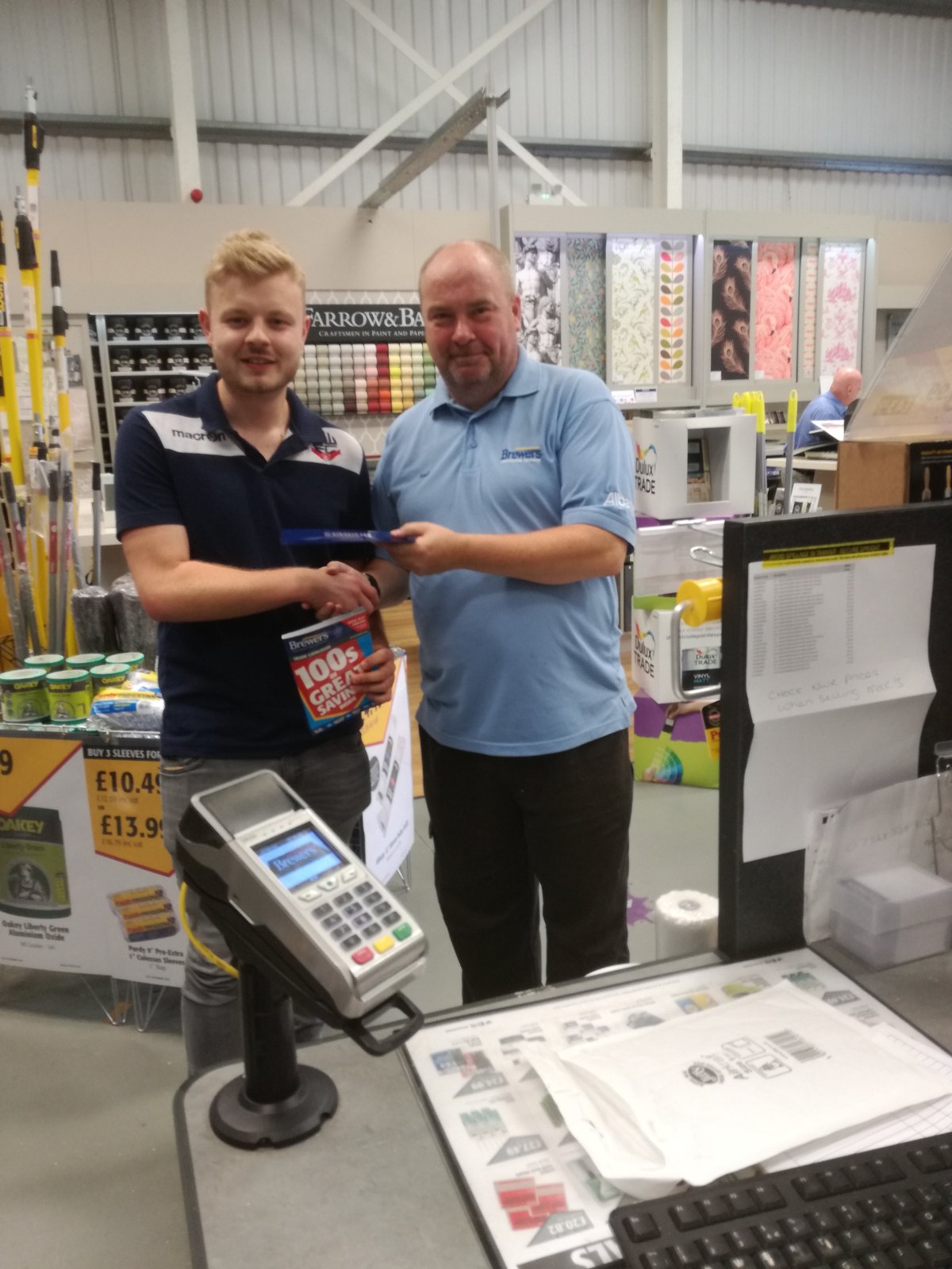 Billy was a lucky #BestDressedFan winner, winning £250 worth of Brewers Decorator Centre vouchers
