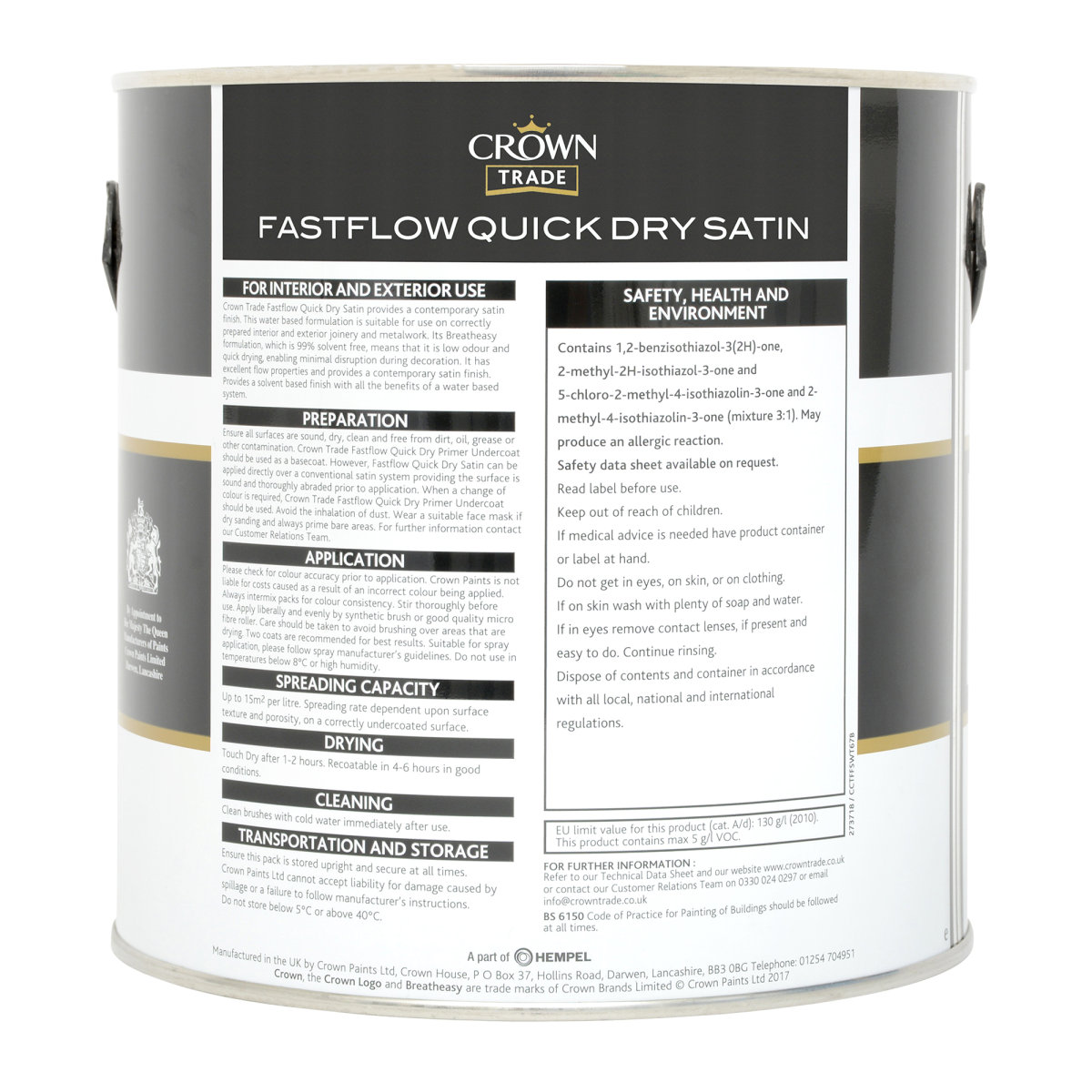 Crown Trade Fastflow Quick Dry Satin White 2.5L