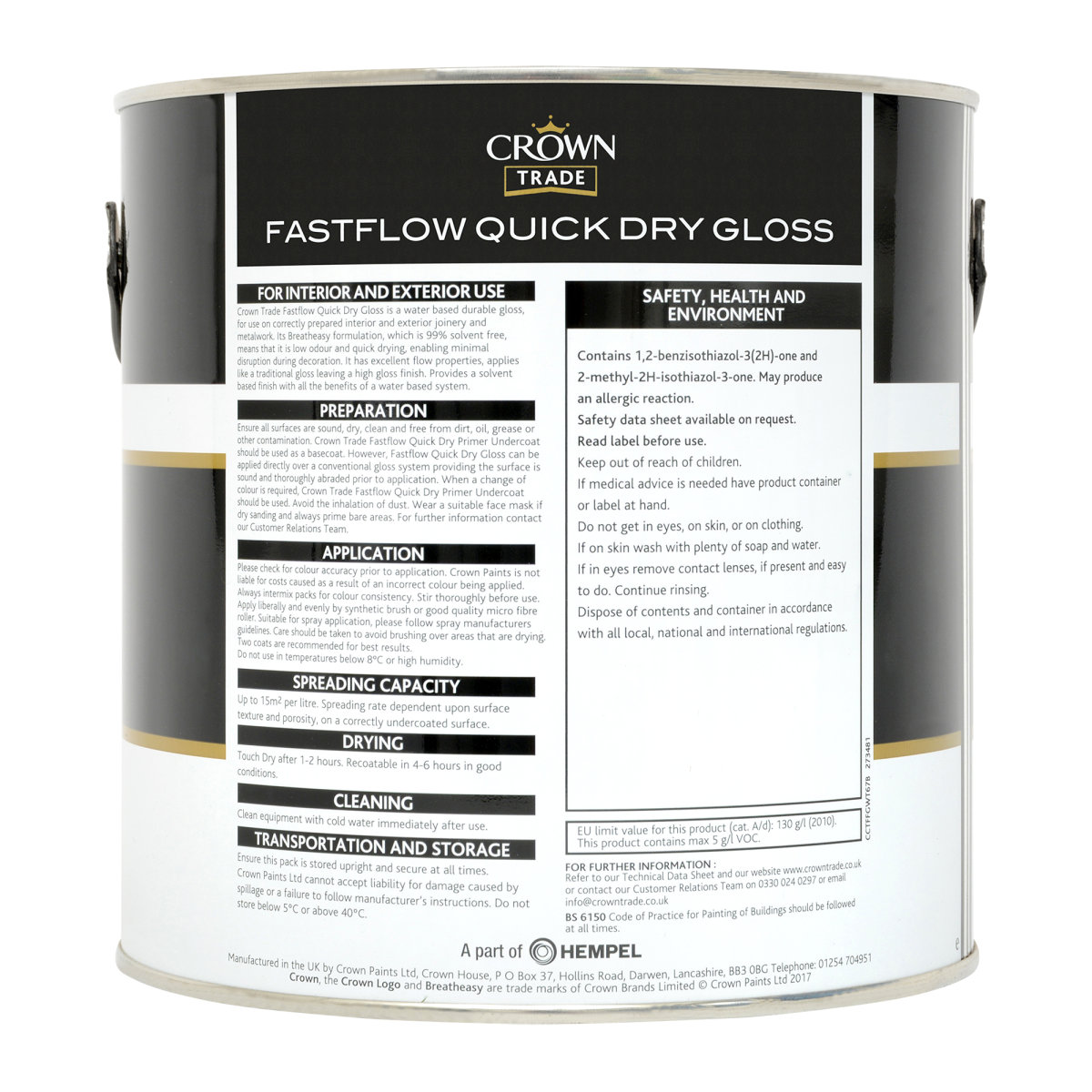 Crown Trade Fastflow Quick Dry Gloss Black 2.5L