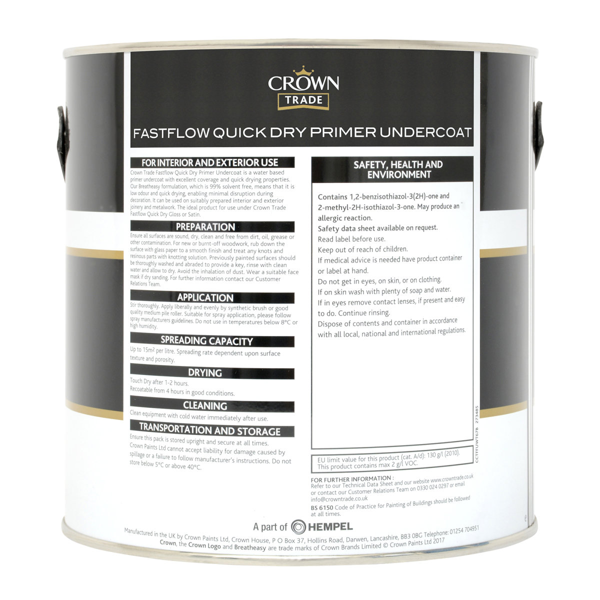 Crown Trade Fastflow Quick Drt Primer Undercoat 2.5L Ch Grey